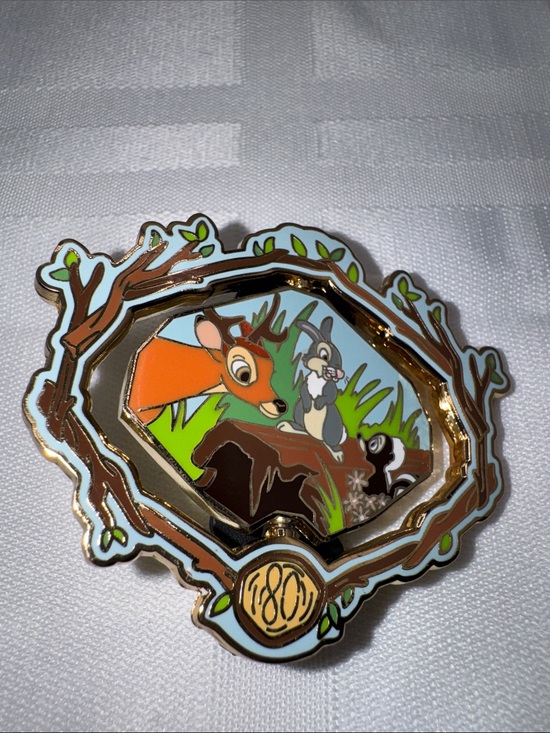 Disney Jewelry - Disney Bambi 80th Anniversary Spinner Pin. LE 4800 thumper and flower
